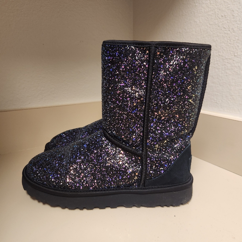 UGG Sparkle Black Glitter Boots